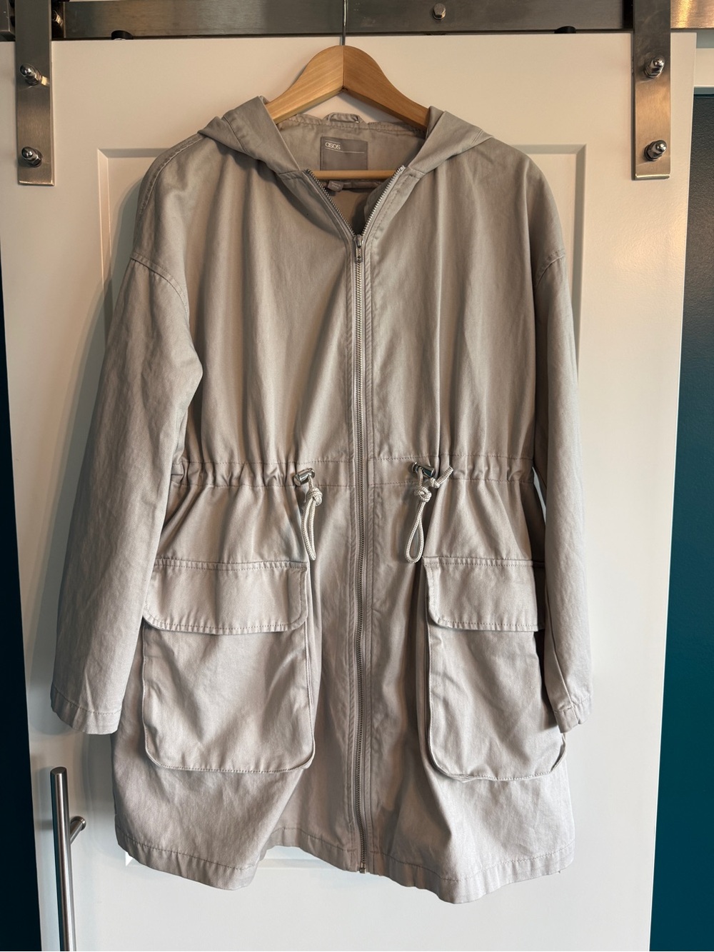 ASOS Maternity Light Gray Hooded Utility Anorak